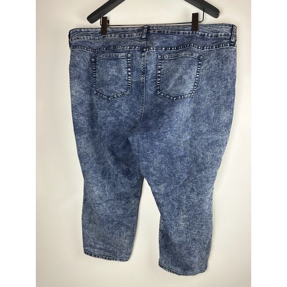 Torrid Cropped Skinny Jeans Acid Wash Mid Rise Stretch Blue Women's Plus Size 26 - Picture 8 of 11